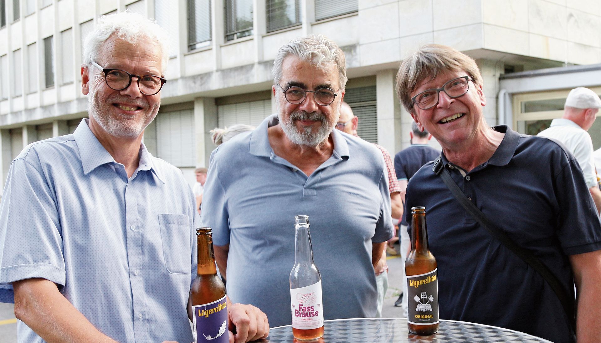 Paul Koller (Mitte, l.) präsidierte, als vor 10 Jahren am Wettiger Fäscht gefeiert wurde. Auf dem Bild mit Gemeinderat Philippe Rey (parteilos) und Beat Brunner (FDP). bär