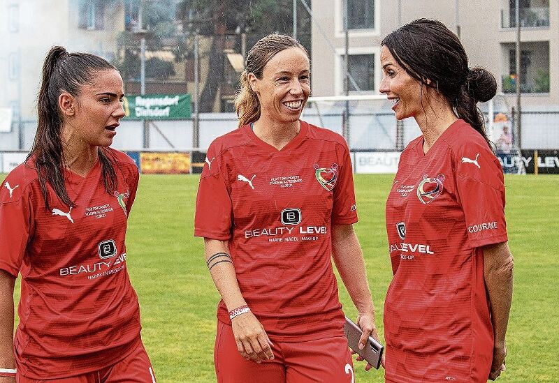 Spielen im Team Rot: (v.l.) Meriame Terchoun, Sandra Kälin und Nadine Vinzens.
