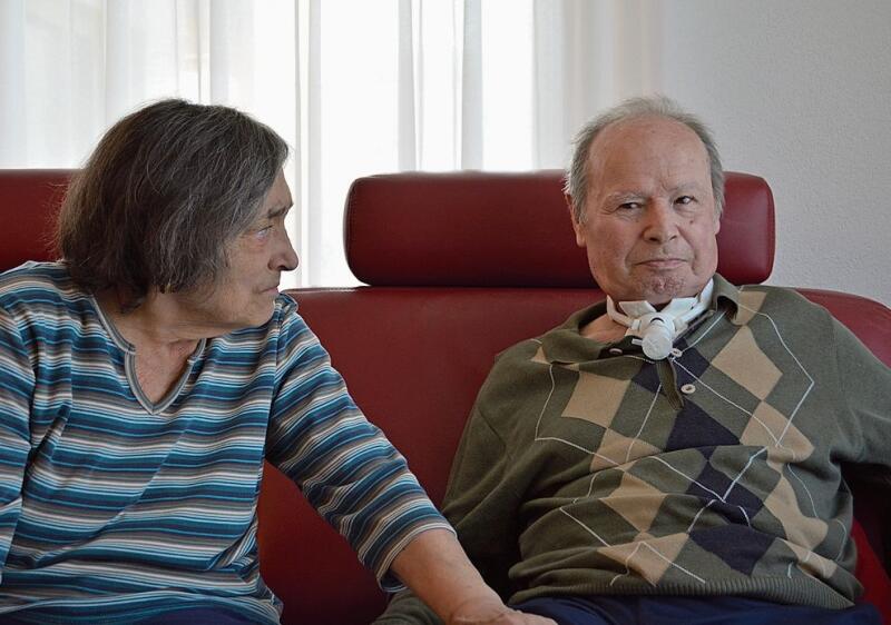 Das Ehepaar Canestrari während des Besuchs der Spitex Region Aargau Ost.crb