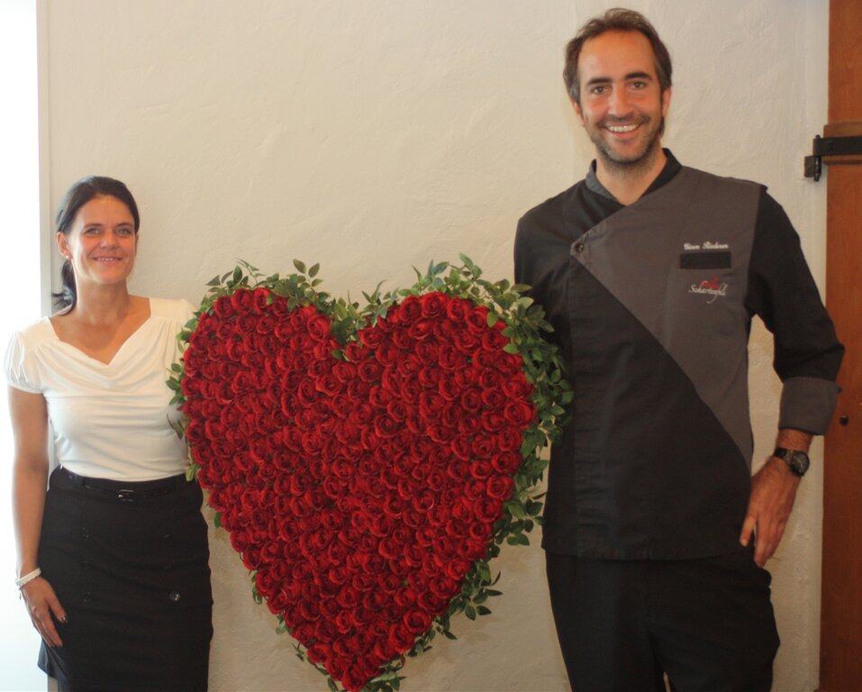 Pächterpaar Denise und Gian Riederer, die das Schloss seit 7 Jahren führen.
