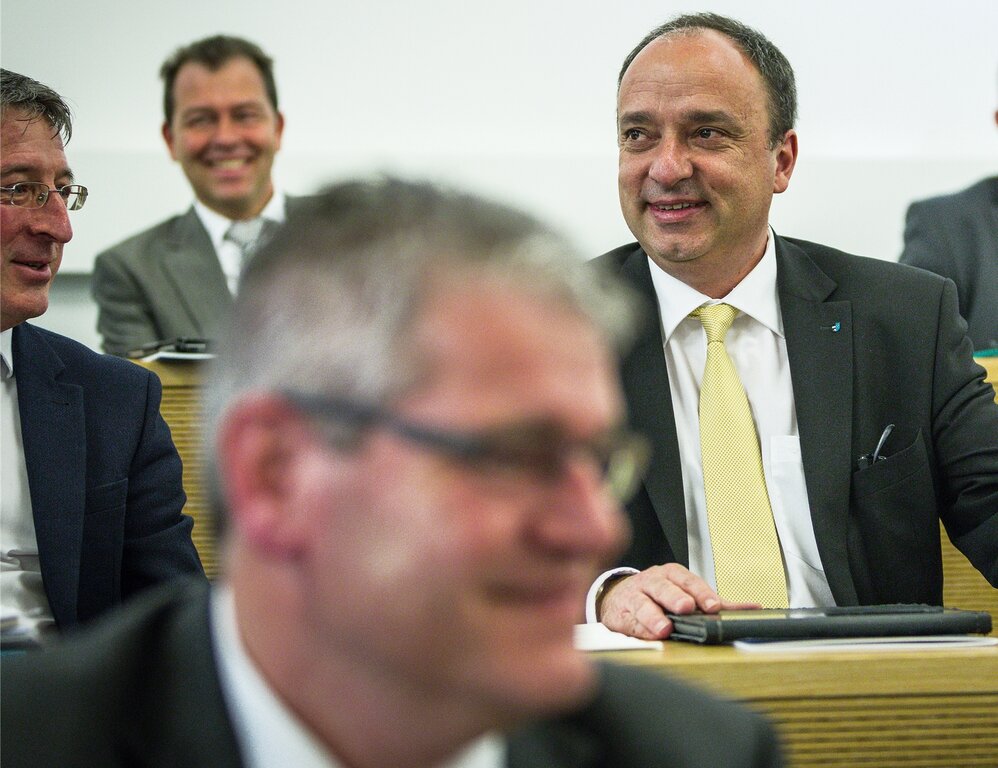 Wieder in den Reihen der Grossräte Markus Dieth an der Grossratssitzung am 5. Januar 2016 in Aarau.Fotos: AZ/zVg
