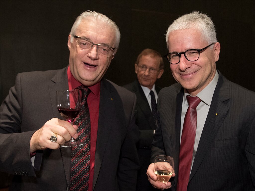 Wettinger Ammann Roland Kuster (l.) mit Gemeinderat Markus Maibach.