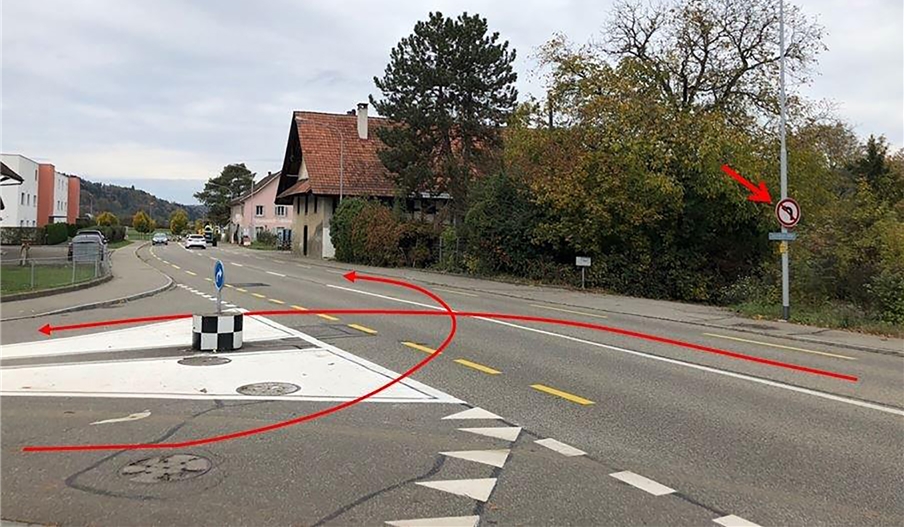 Dorf- und Zürcherstrasse <em>mit dem falschen Fahrverhalten. (zVg)</em>
