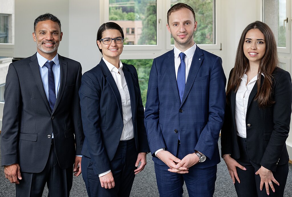 Spreitenbacher Team: Patrick Vögtlin, Ana Claudia Lopes, Niederlassungsleiter Admir Iseni und Rina Aljimi (v. l.).zVg
